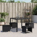 Garden Stools with Cushions 4 Pcs Black 41x41x36 Cm Poly