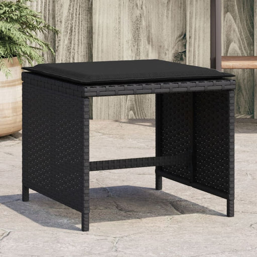 Garden Stools with Cushions 4 Pcs Black 41x41x36 Cm Poly