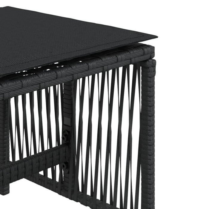 Garden Stools with Cushions 4 Pcs Black 41x41x36 Cm Poly