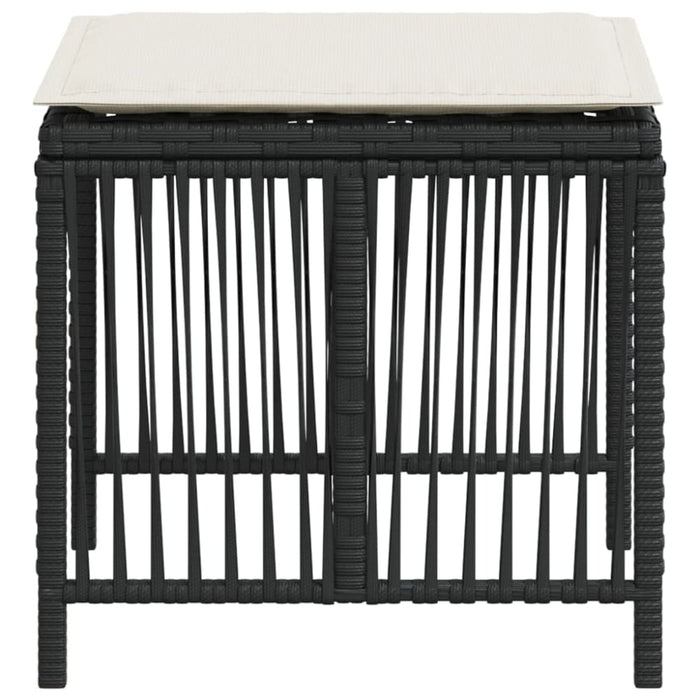 Garden Stools with Cushions 4 Pcs Black 41x41x36 Cm Poly