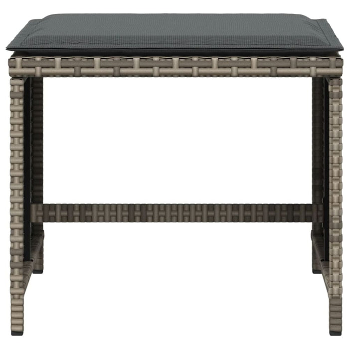 Garden Stools with Cushions 4 Pcs Grey 41x41x36 Cm Poly