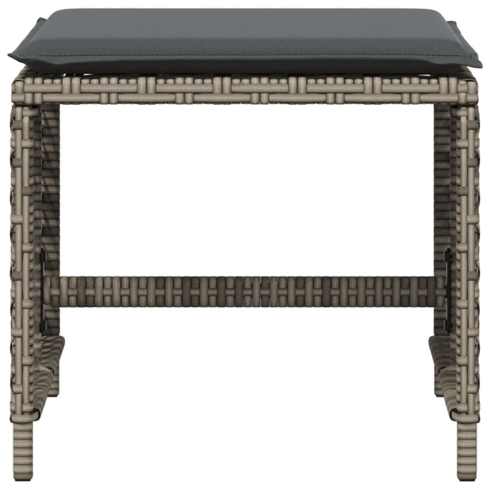 Garden Stools with Cushions 4 Pcs Grey 41x41x36 Cm Poly