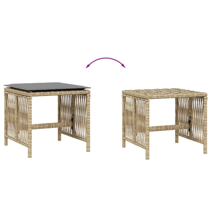 Garden Stools with Cushions 4 Pcs Mix Beige 41x41x36 Cm
