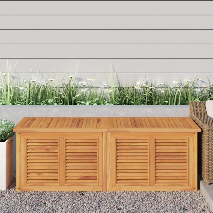 Garden Storage Box with Bag 150x50x53 Cm Solid Wood Teak