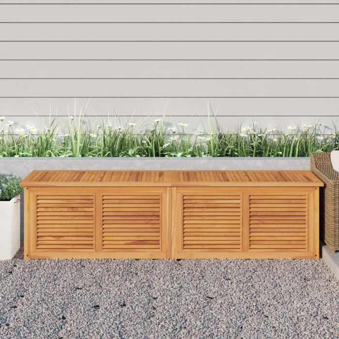 Garden Storage Box with Bag 200x50x53 Cm Solid Wood Teak