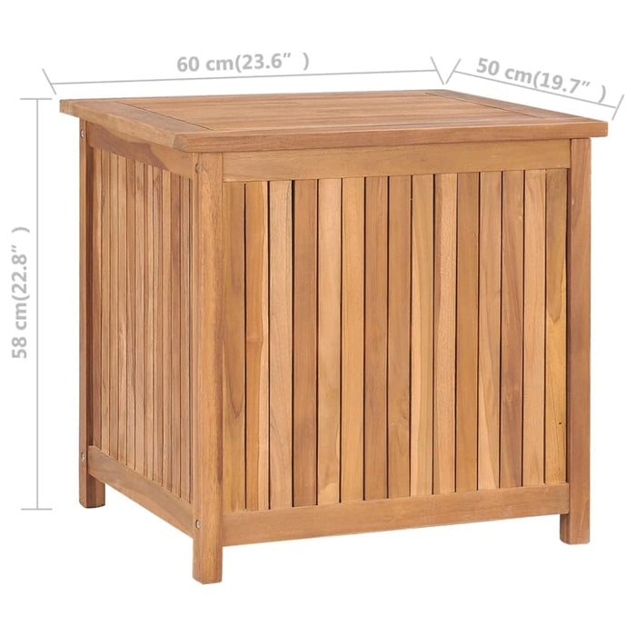 Garden Storage Box 60x50x58 Cm Solid Teak Wood Toptik