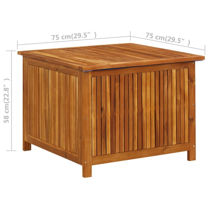 Garden Storage Box 75x75x58 Cm Solid Acacia Wood Tolakn