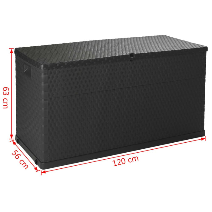 Garden Storage Box Anthracite 120x56x63 Cm Pp Rattan Atioo