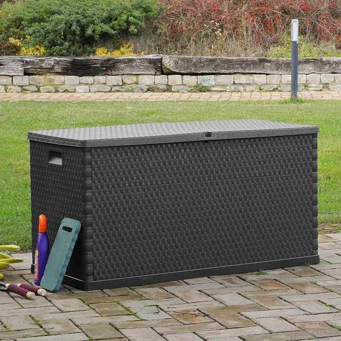 Garden Storage Box Anthracite 120x56x63 Cm Pp Rattan Atioo