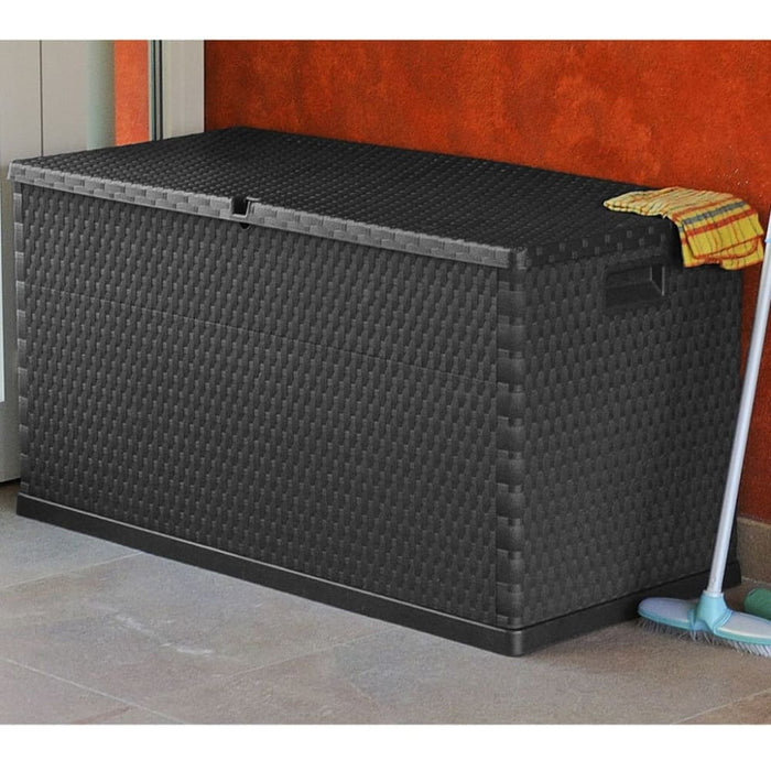 Garden Storage Box Anthracite 120x56x63 Cm Pp Rattan Atioo