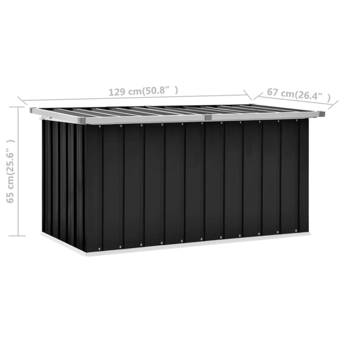 Garden Storage Box Anthracite 129x67x65 Cm Alxlt