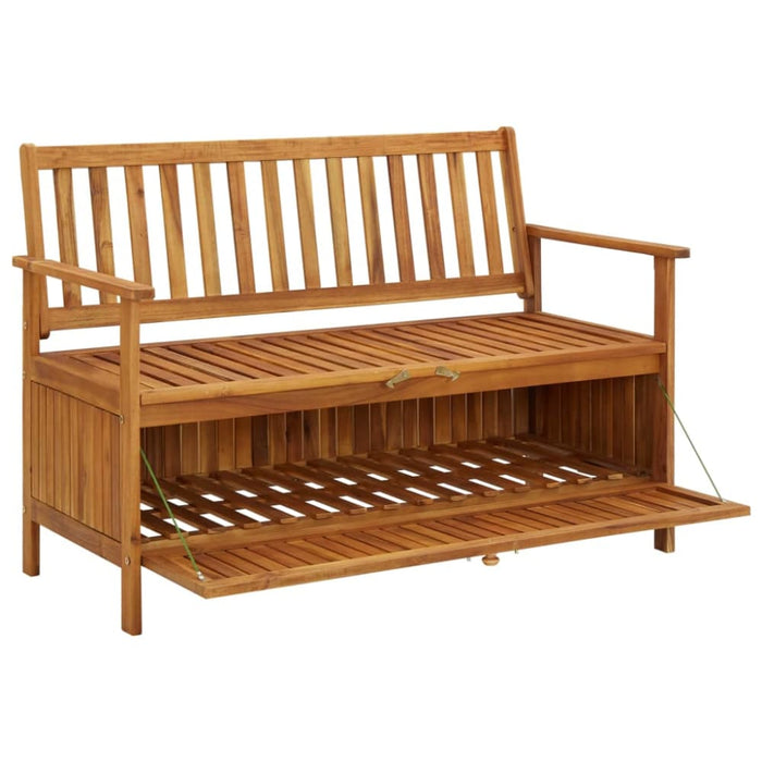 Garden Storage Bench 120 Cm Solid Acacia Wood Tobxik