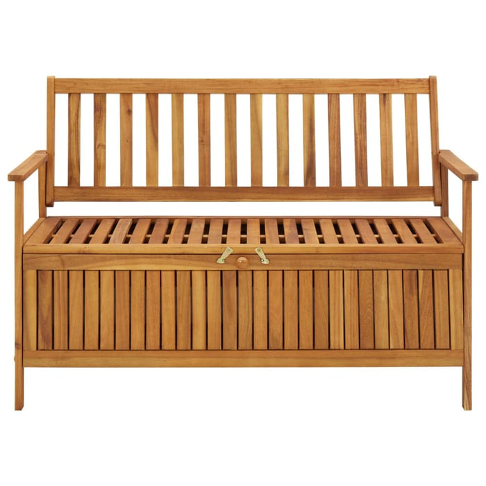Garden Storage Bench 120 Cm Solid Acacia Wood Tobxik