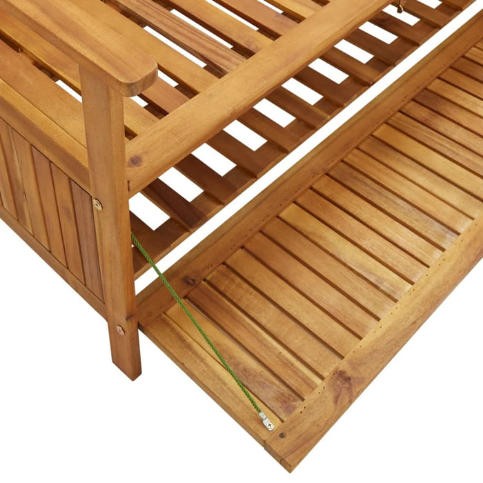 Garden Storage Bench 120 Cm Solid Acacia Wood Tobxik