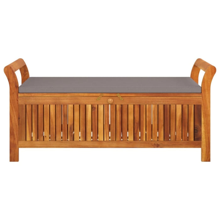 Garden Storage Bench with Cushion 126 Cm Solid Wood Acacia