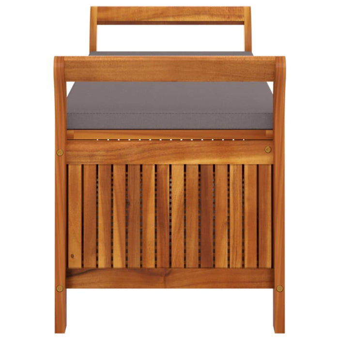 Garden Storage Bench with Cushion 126 Cm Solid Wood Acacia