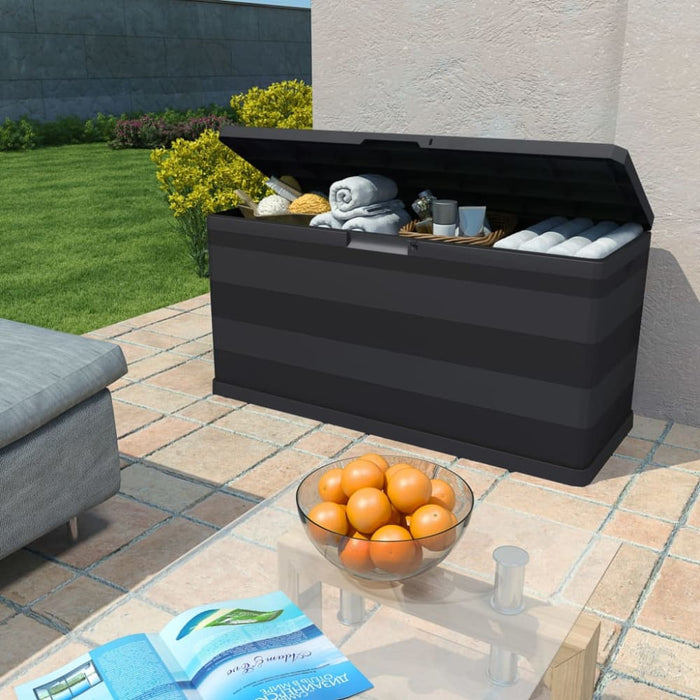 Garden Storage Box Black 117x45x56 Cm Atibn