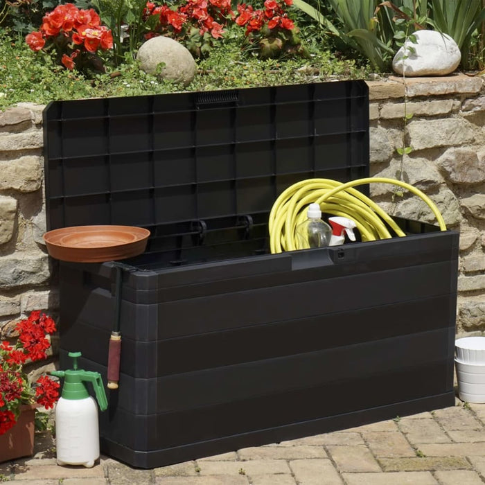 Garden Storage Box Black 117x45x56 Cm Atibn