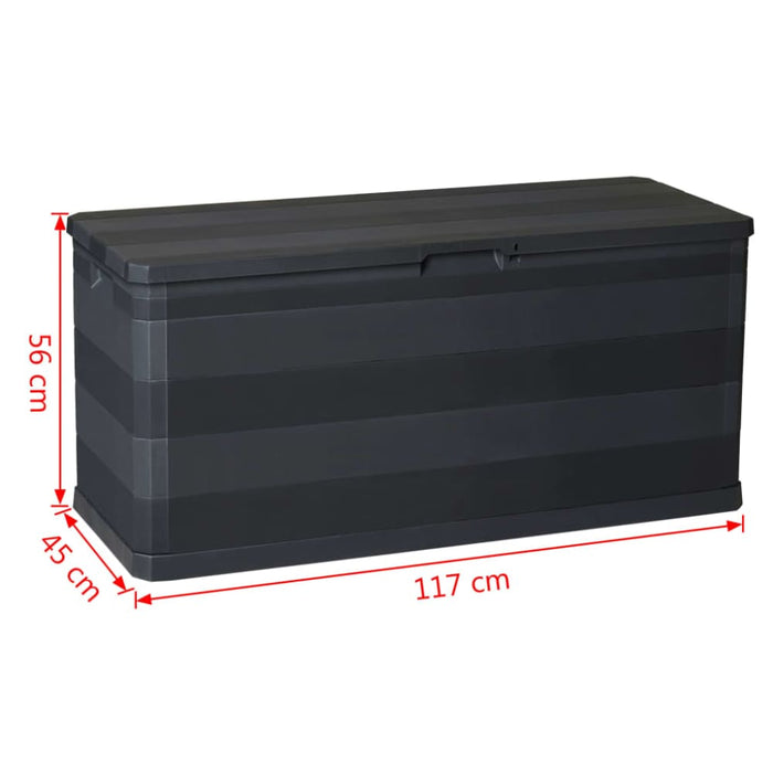 Garden Storage Box Black 117x45x56 Cm Atibn