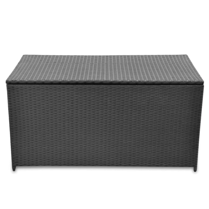 Garden Storage Box Black 120x50x60 Cm Poly Rattan Axakn