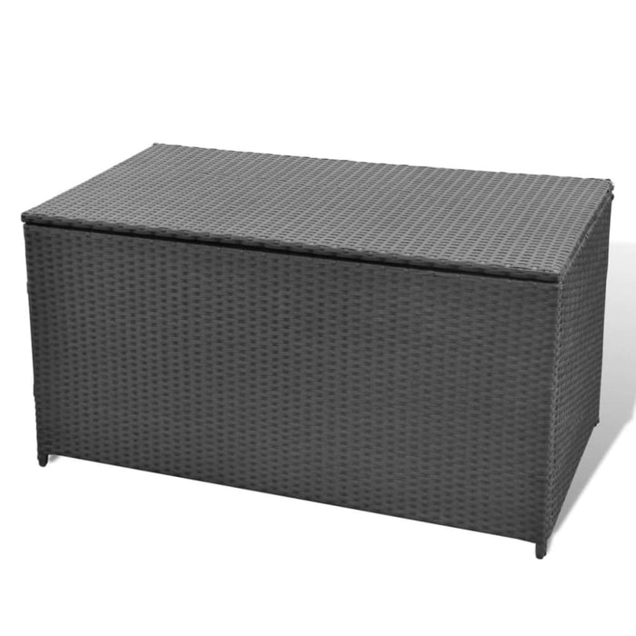 Garden Storage Box Black 120x50x60 Cm Poly Rattan Axakn
