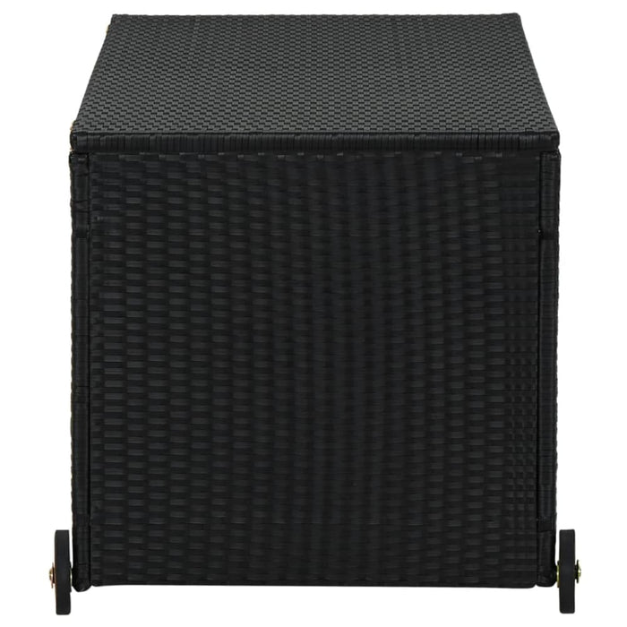 Garden Storage Box Black 120x65x61 Cm Poly Rattan Tobbnk