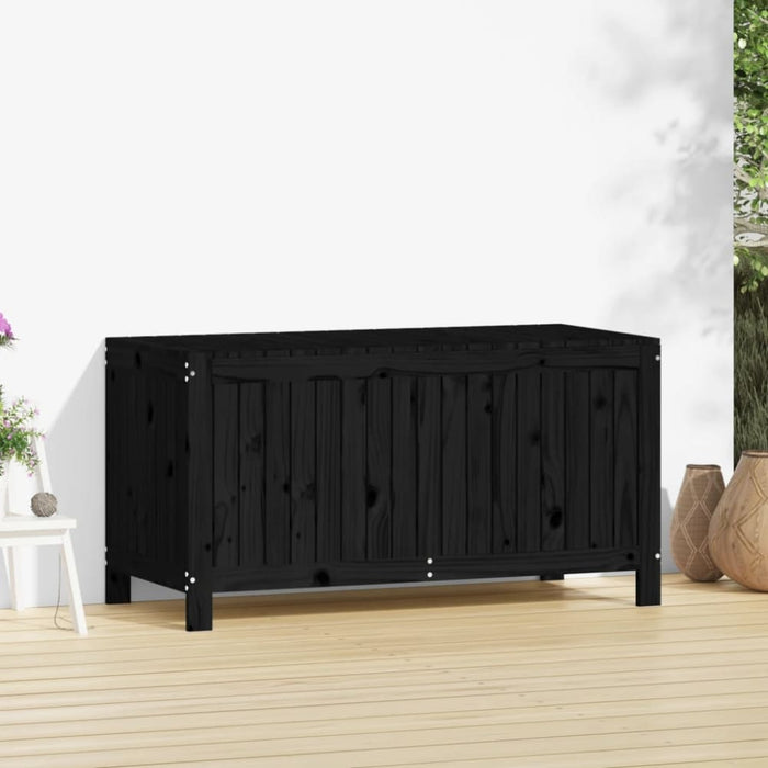 Garden Storage Box Black 121x55x64 Cm Solid Wood Pine Nxtnai