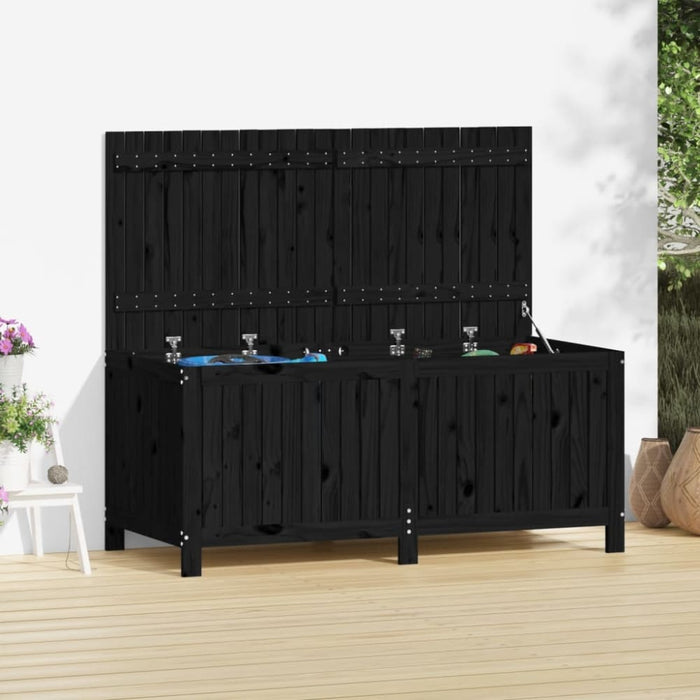Garden Storage Box Black 147x68x64 Cm Solid Wood Pine Nxtnpa