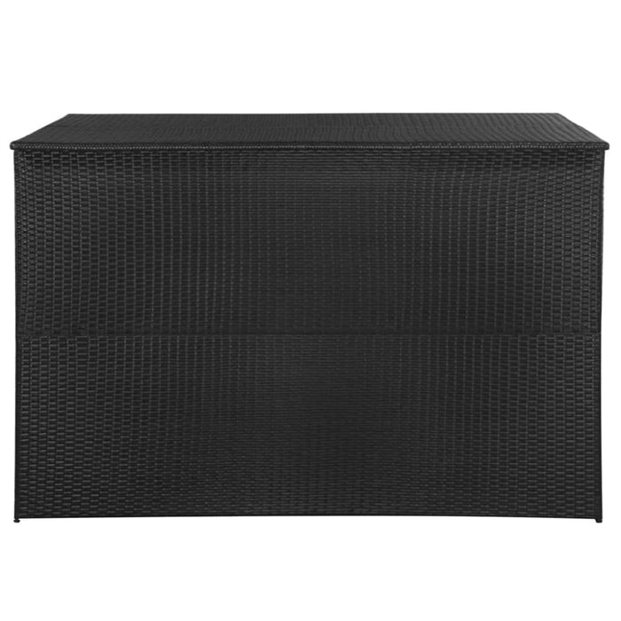 Garden Storage Box Black 150x100x100 Cm Poly Rattan Aaxap