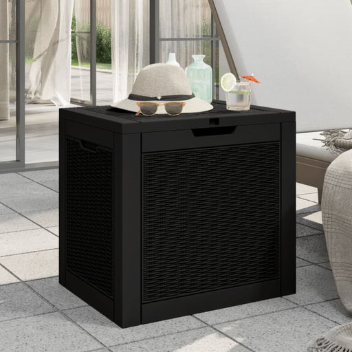 Garden Storage Box Black 55.5x43x53 Cm Polypropylene Tlaoin