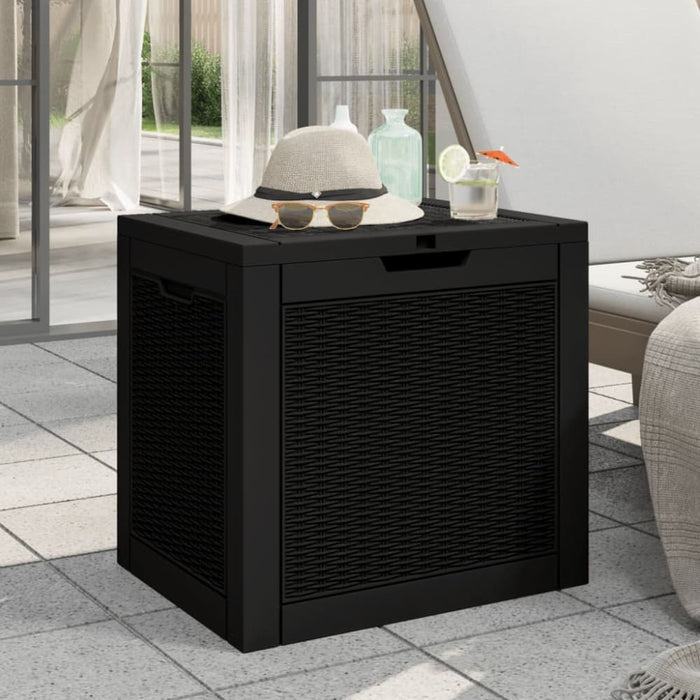 Garden Storage Box Black 55.5x43x53 Cm Polypropylene Tlaoin