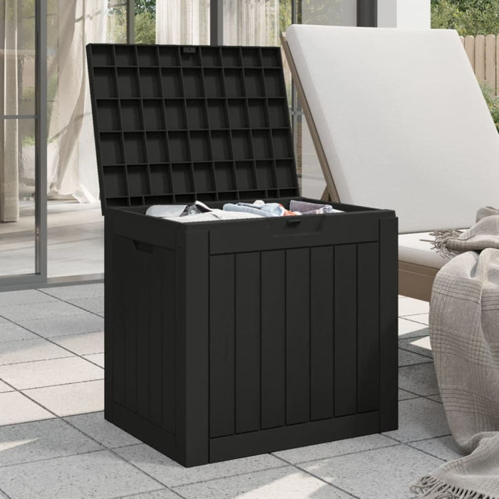 Garden Storage Box Black 55.5x43x53 Cm Polypropylene Tlaola
