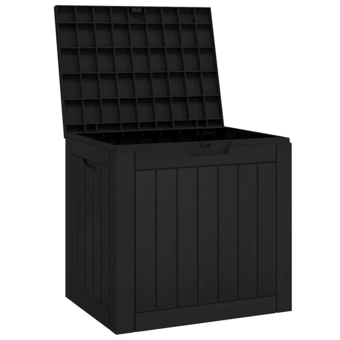 Garden Storage Box Black 55.5x43x53 Cm Polypropylene Tlaola