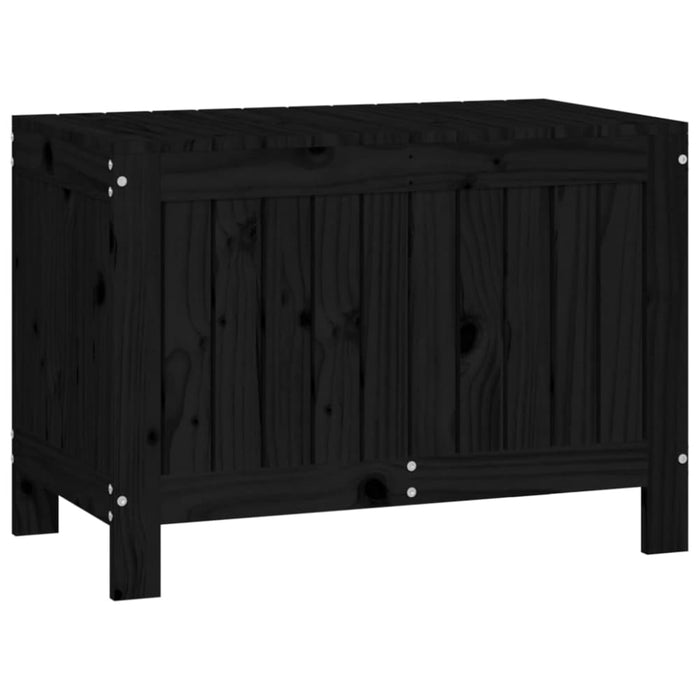 Garden Storage Box Black 76x42.5x54 Cm Solid Wood Pine