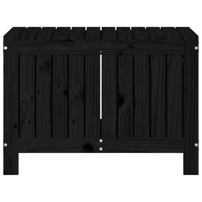 Garden Storage Box Black 76x42.5x54 Cm Solid Wood Pine