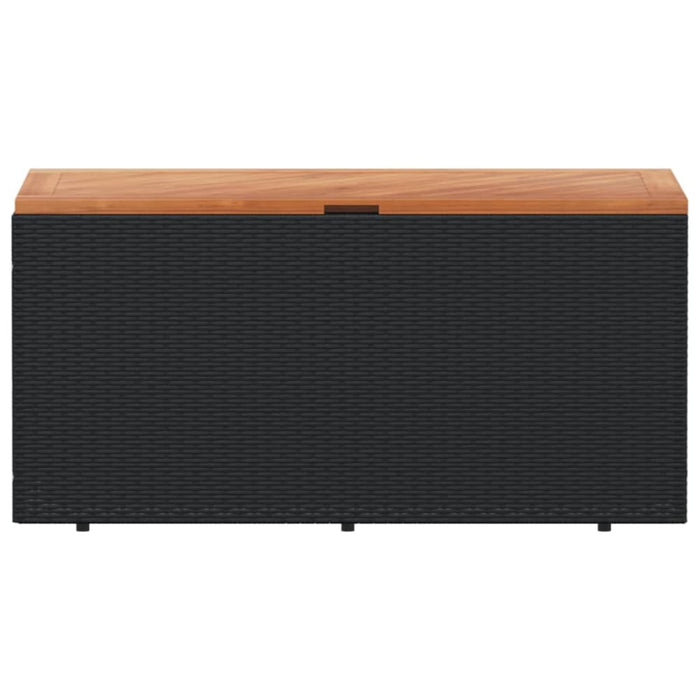 Garden Storage Box Black 110x50x54 Cm Poly Rattan Acacia
