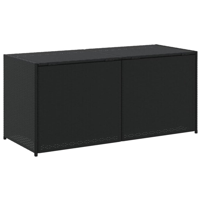 Garden Storage Box Black 283l Poly Rattan Tlptox