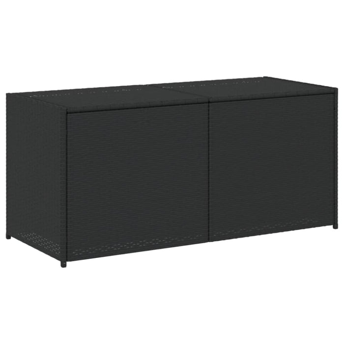 Garden Storage Box Black 283l Poly Rattan Tlptox