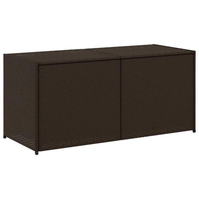 Garden Storage Box Brown 283l Poly Rattan Tlptot