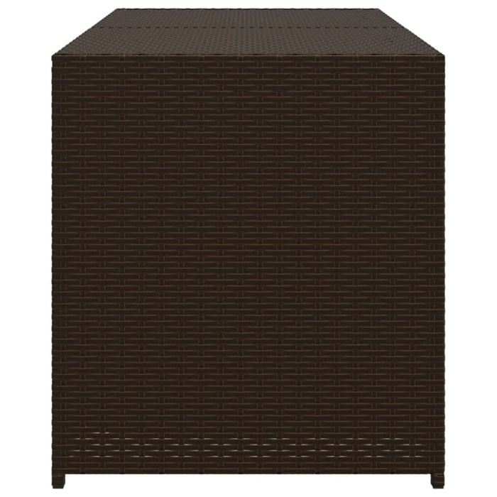 Garden Storage Box Brown 283l Poly Rattan Tlptot