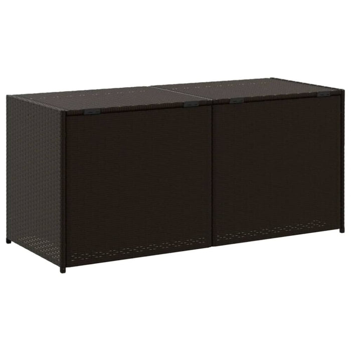 Garden Storage Box Brown 283l Poly Rattan Tlptot