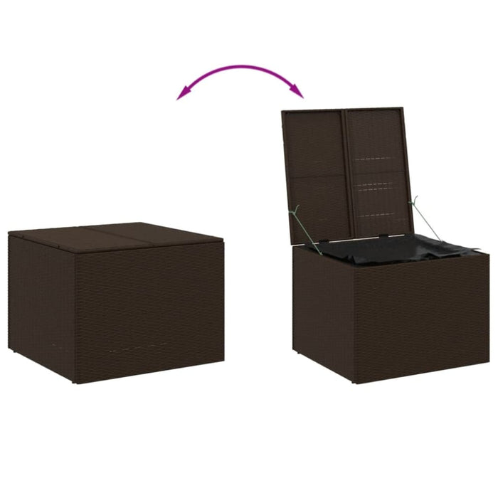 Garden Storage Box Brown 291l Poly Rattan Tlptti