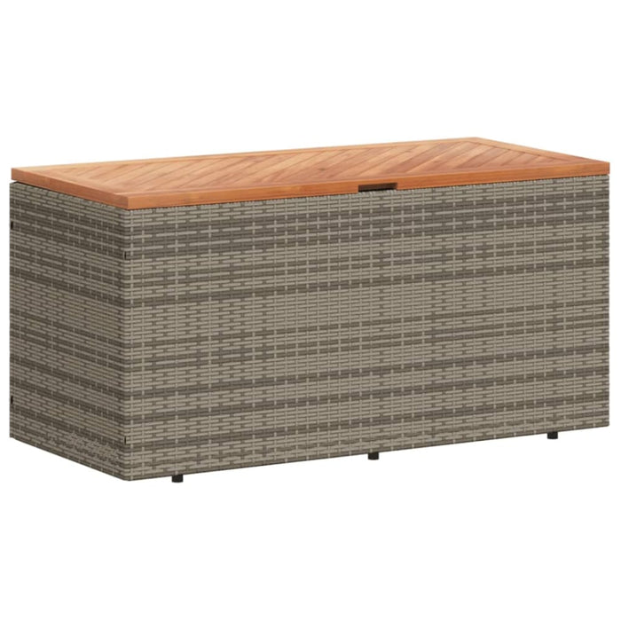 Garden Storage Box Grey 110x50x54 Cm Poly Rattan Acacia