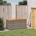 Garden Storage Box Grey 110x50x54 Cm Poly Rattan Acacia