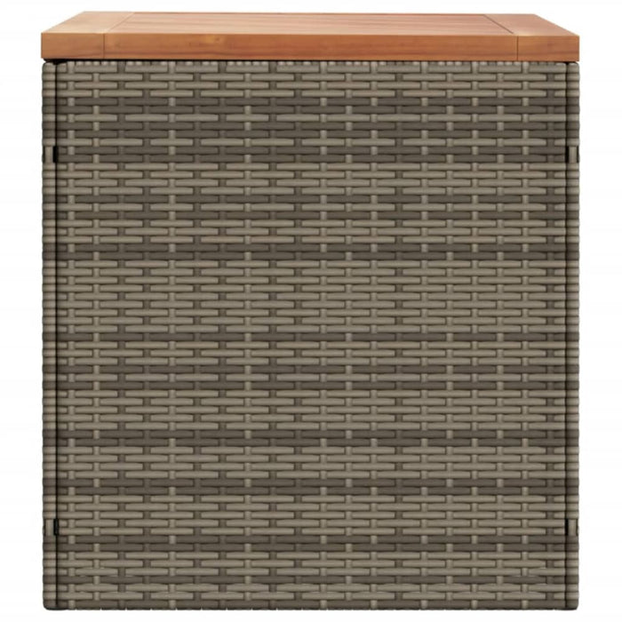 Garden Storage Box Grey 110x50x54 Cm Poly Rattan Acacia
