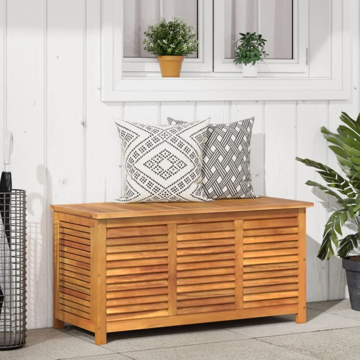 Garden Storage Box with Louver 113x50x56 Cm Solid Wood