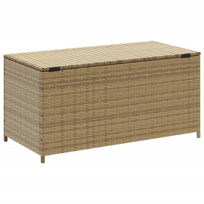 Garden Storage Box Mix Beige 190l Poly Rattan Tlptxt