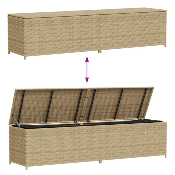 Garden Storage Box Mix Beige 469l Poly Rattan Tlptto