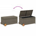 Garden Storage Box with Wheels Grey 190l Poly Rattan Tlptxl