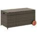 Garden Storage Box with Wheels Grey 190l Poly Rattan Tlptxl